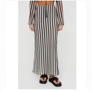 NWT- NASTY GAL Stripe Maxi Skirt, size 12